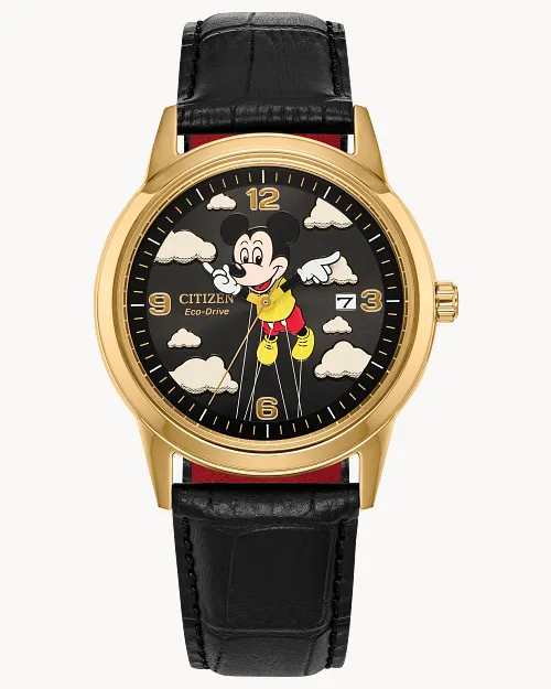 Soaring High Mickey Mouse Black Dial Leather Strap AW1862-06W Soaring High Mickey Mouse Black Dial Leather Strap AW1862-06W